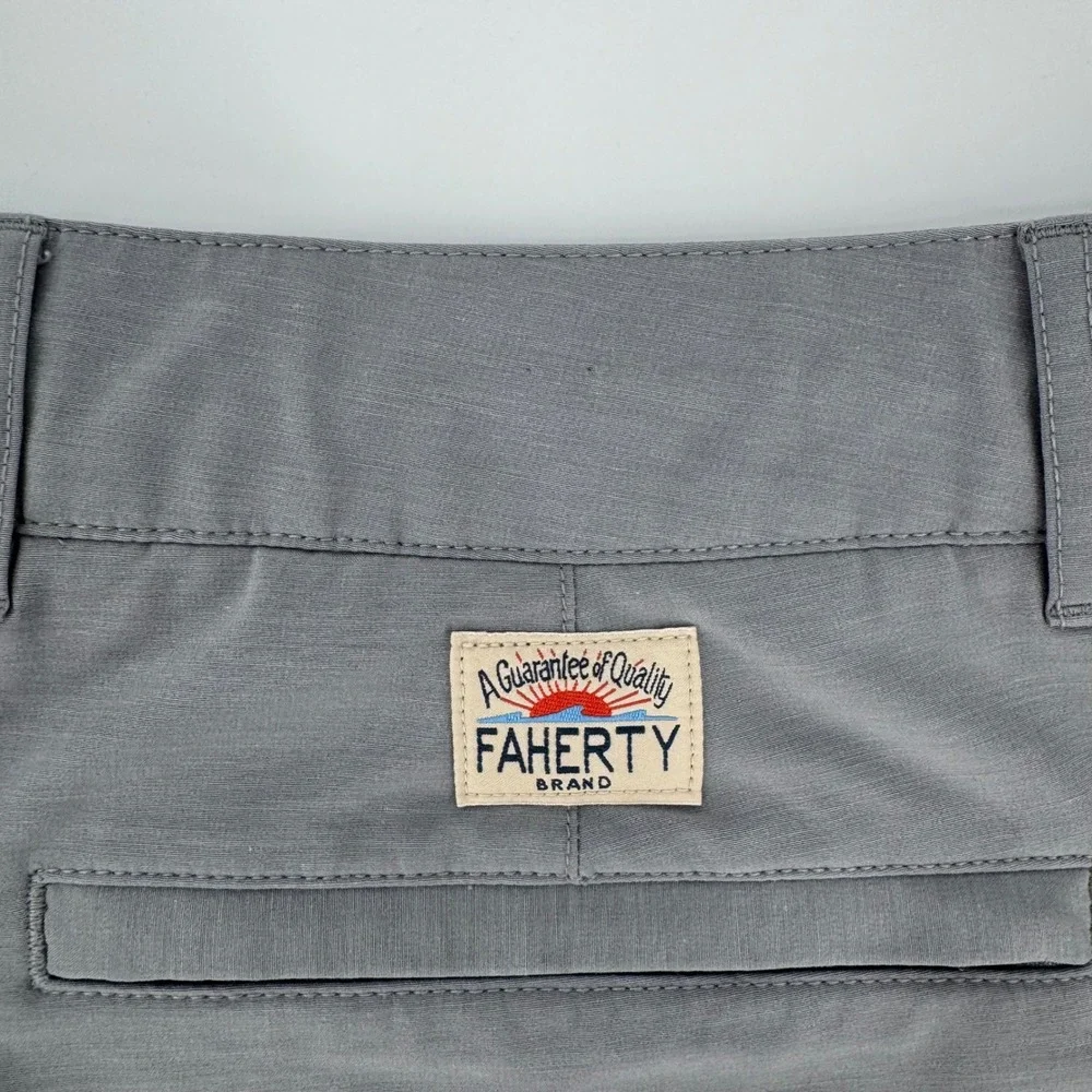 Faherty All Day Shorts‎ Mens 35 Grey Hybrid Board Shorts Stretch Quick Dry 9in